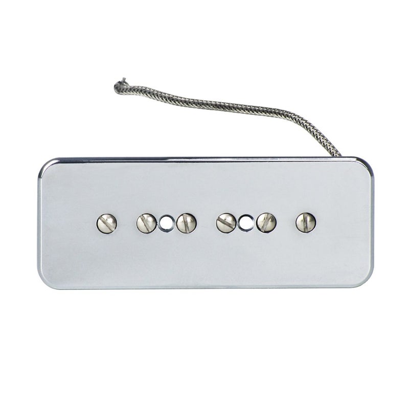FLEOR Alnico 5 Single Coil Pickup Soap Bar Pickups Chrome P90 Neck & Bridge Pickup Set - Image 3